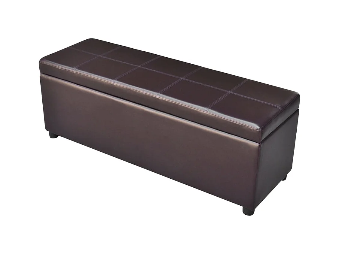 Banc long de rangement bois marron
