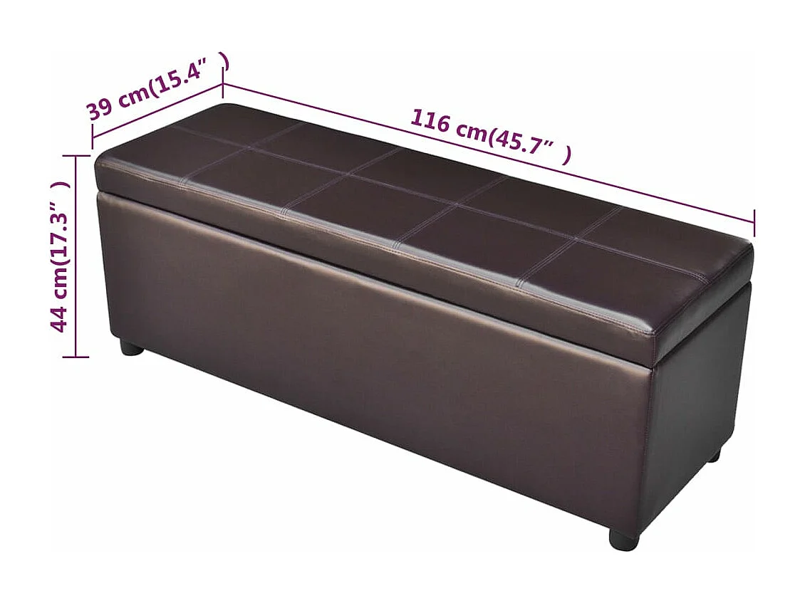Banc long de rangement bois marron