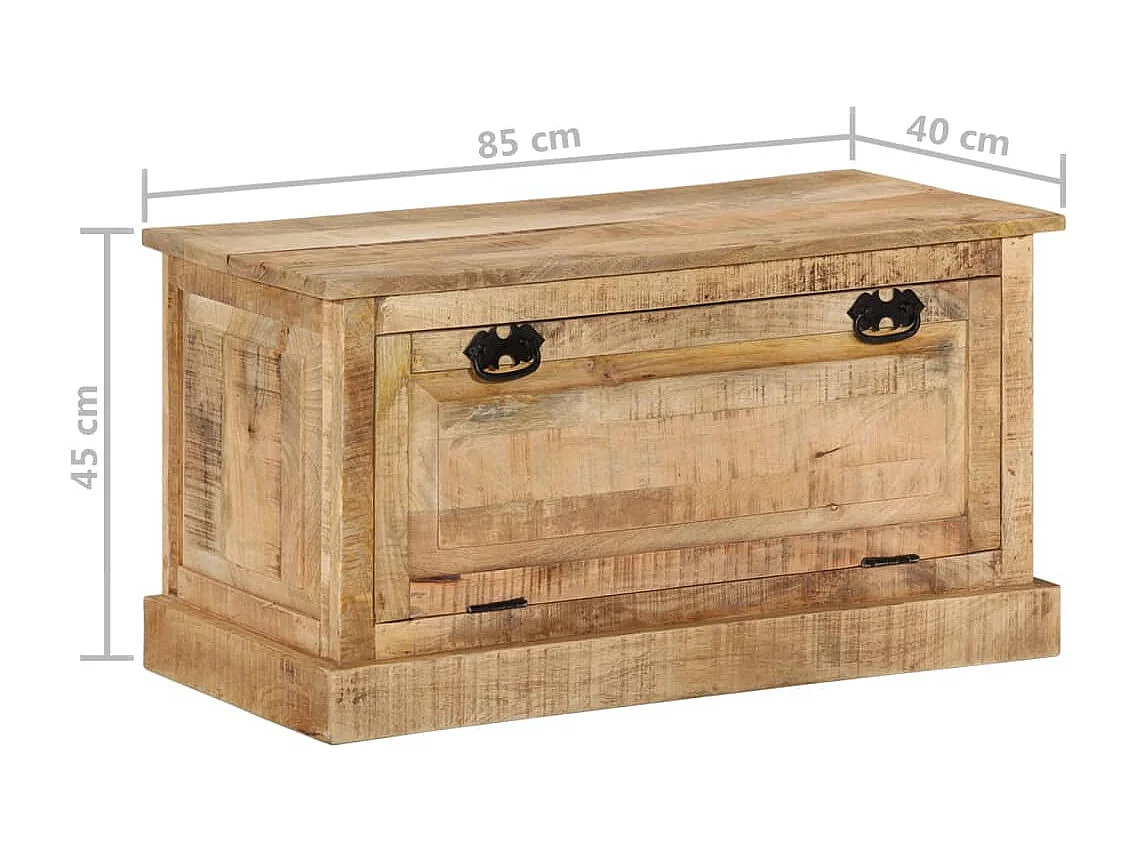 Schoenenopbergbank 85x40x45 cm massief mangohout