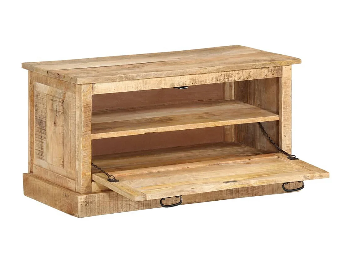 Schoenenopbergbank 85x40x45 cm massief mangohout