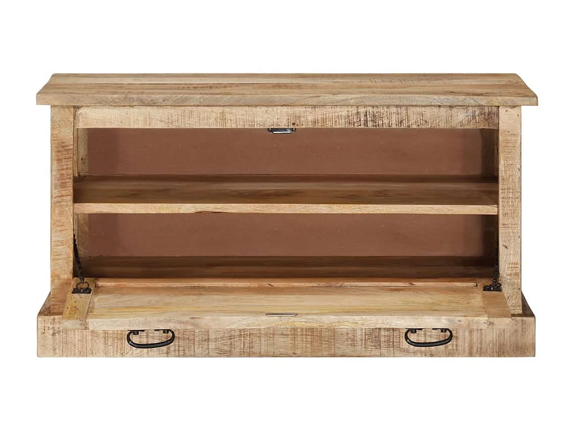 Schoenenopbergbank 85x40x45 cm massief mangohout