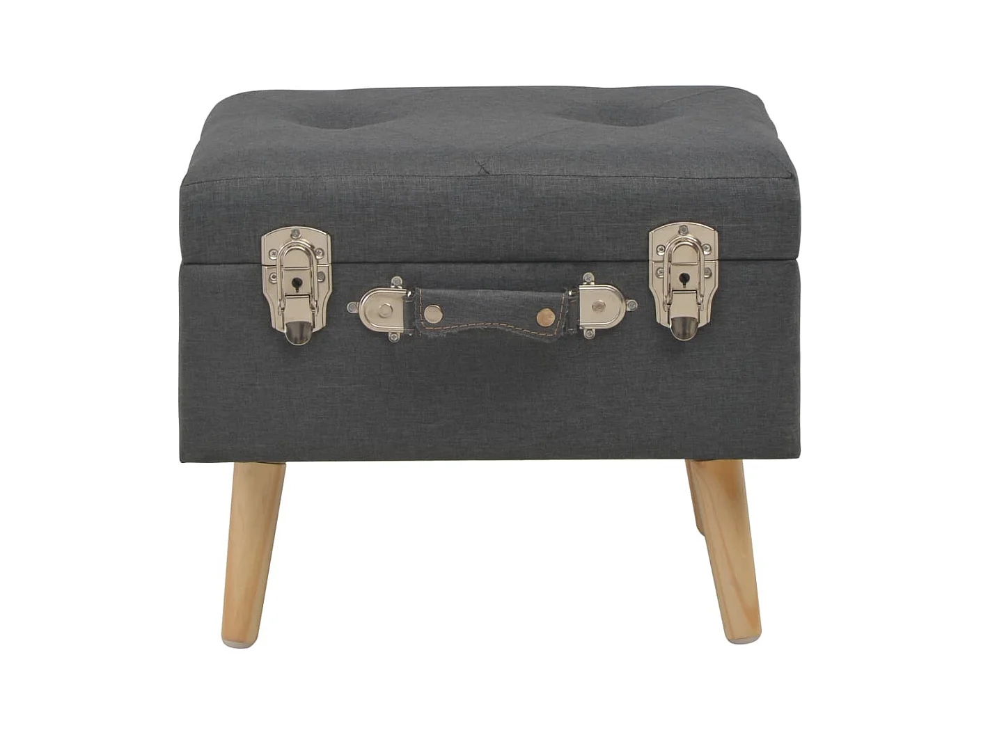 Tabouret de rangement 40 cm Gris foncé Tissu
