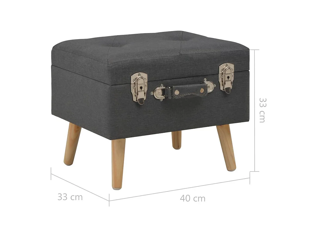 Tabouret de rangement 40 cm Gris foncé Tissu