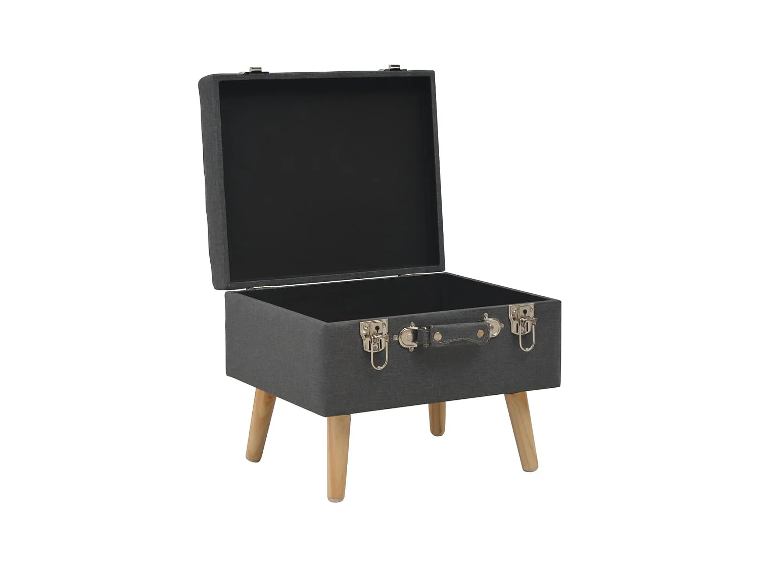 Tabouret de rangement 40 cm Gris foncé Tissu