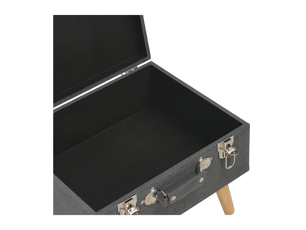 Tabouret de rangement 40 cm Gris foncé Tissu