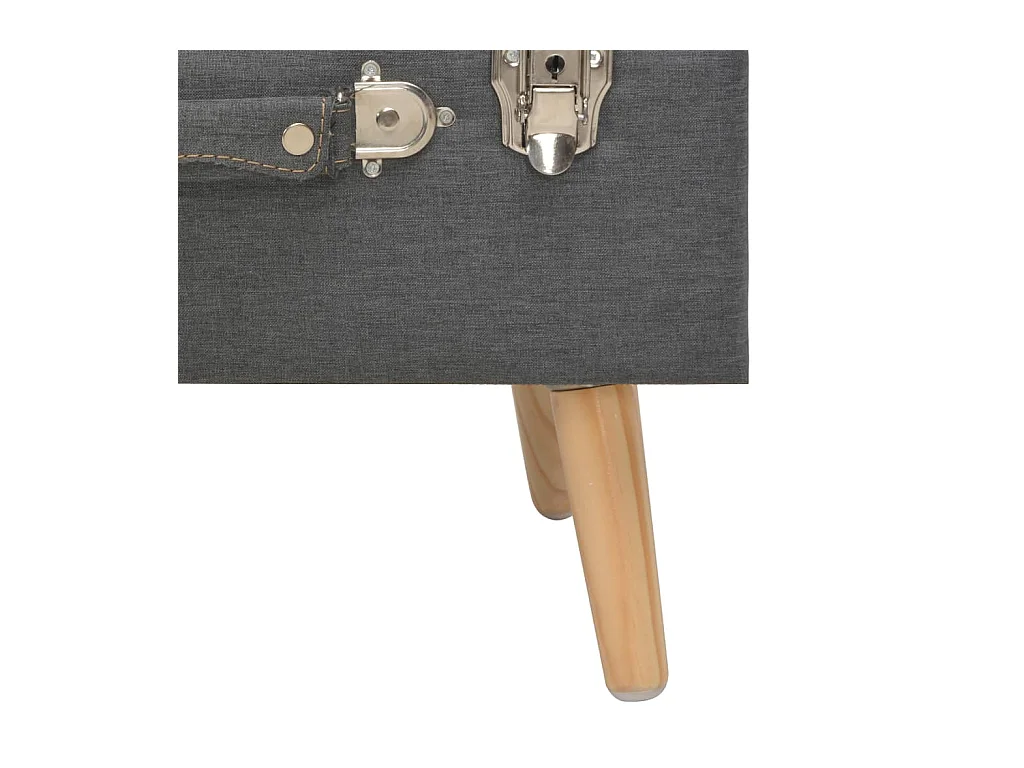 Tabouret de rangement 40 cm Gris foncé Tissu