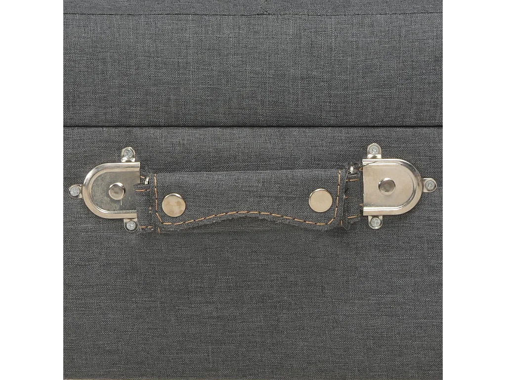 Banco de arrumação 40 cm tecido cinzento-escuro