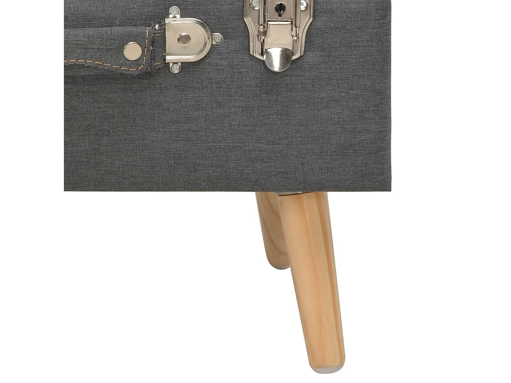 Banco de arrumação 40 cm tecido cinzento-escuro