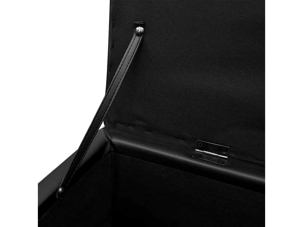 Bancos armazenamento e apoio para os pés, pele artificial, preto 3 pçs