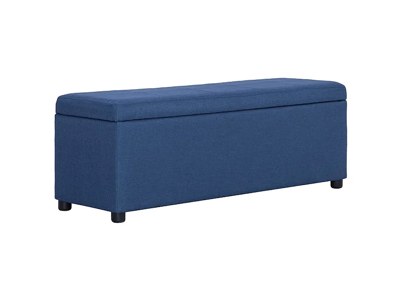 Bank mit Staufach 116 cm Blau Polyester