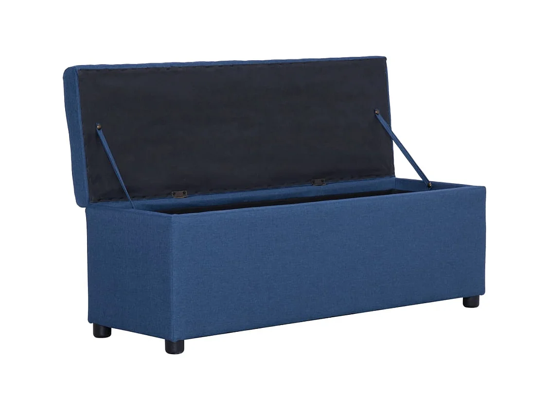 Banc avec compartiment de rangement 116 cm Bleu Polyester