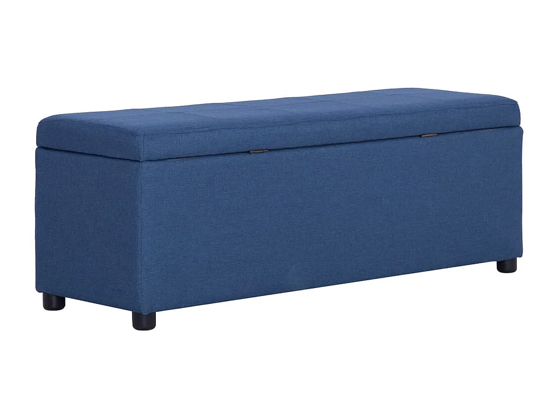 Banc avec compartiment de rangement 116 cm Bleu Polyester