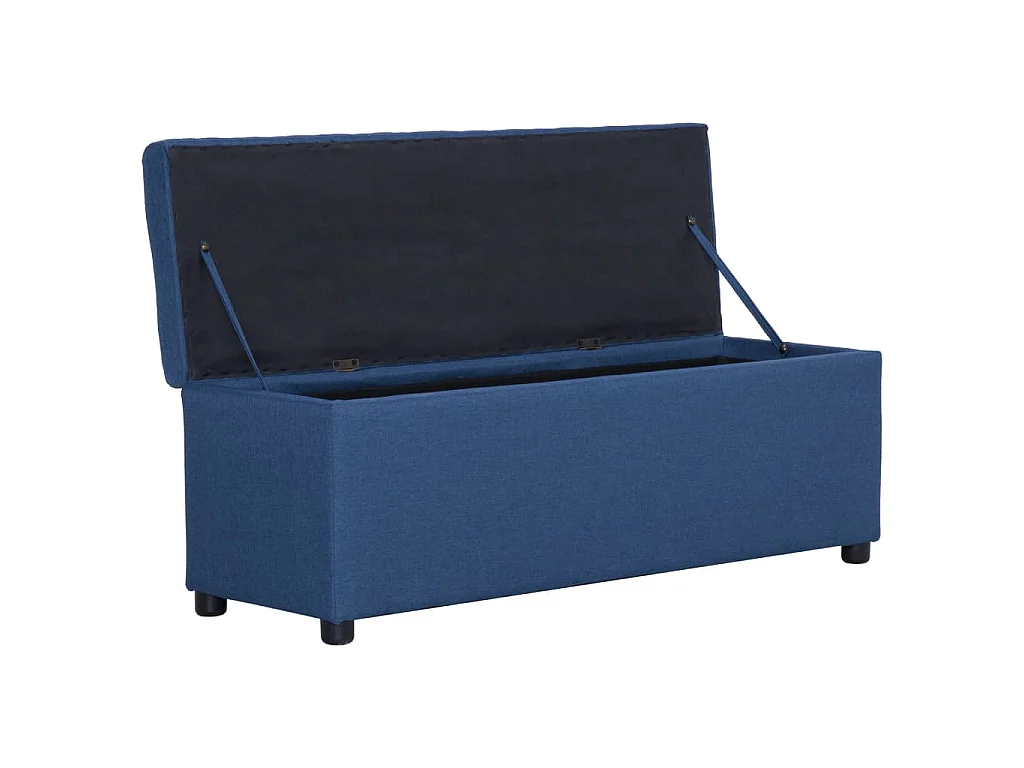 Bank mit Staufach 116 cm Blau Polyester