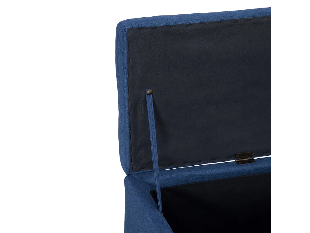 Bank mit Staufach 116 cm Blau Polyester