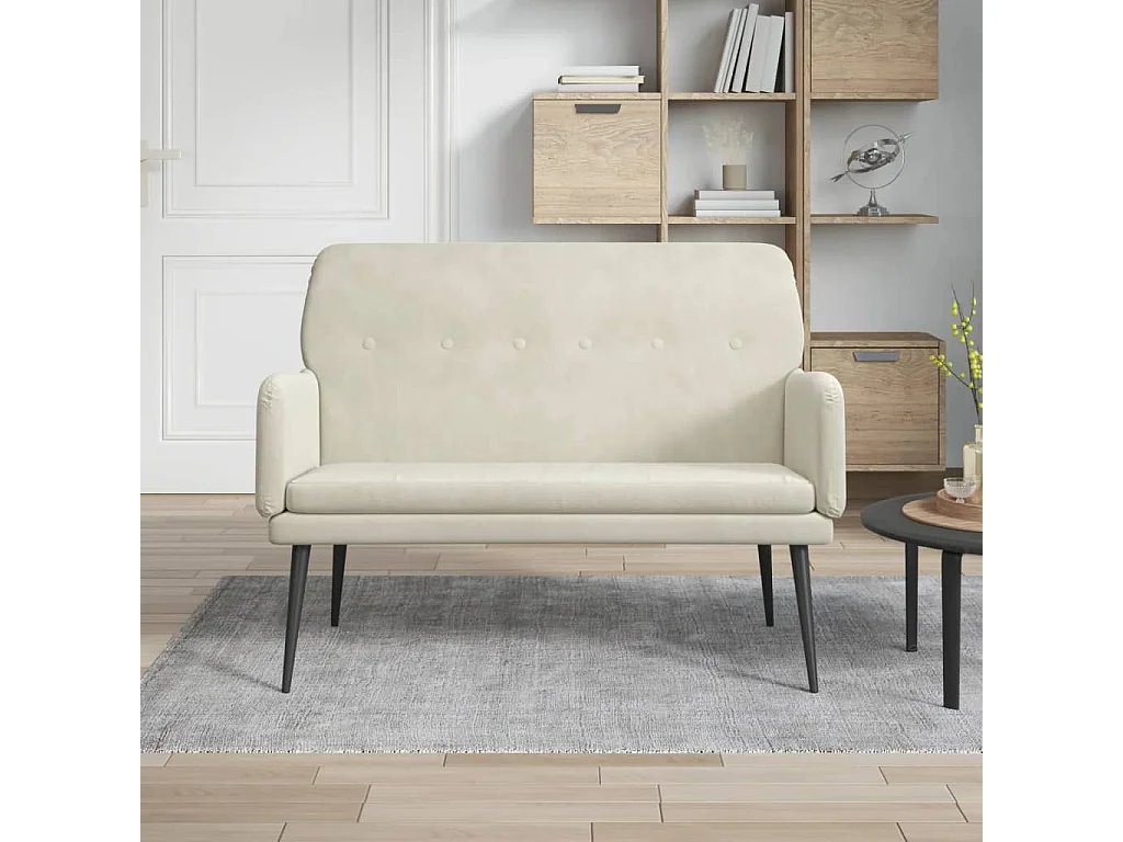 Banc Crème 108x79x79 cm Velours