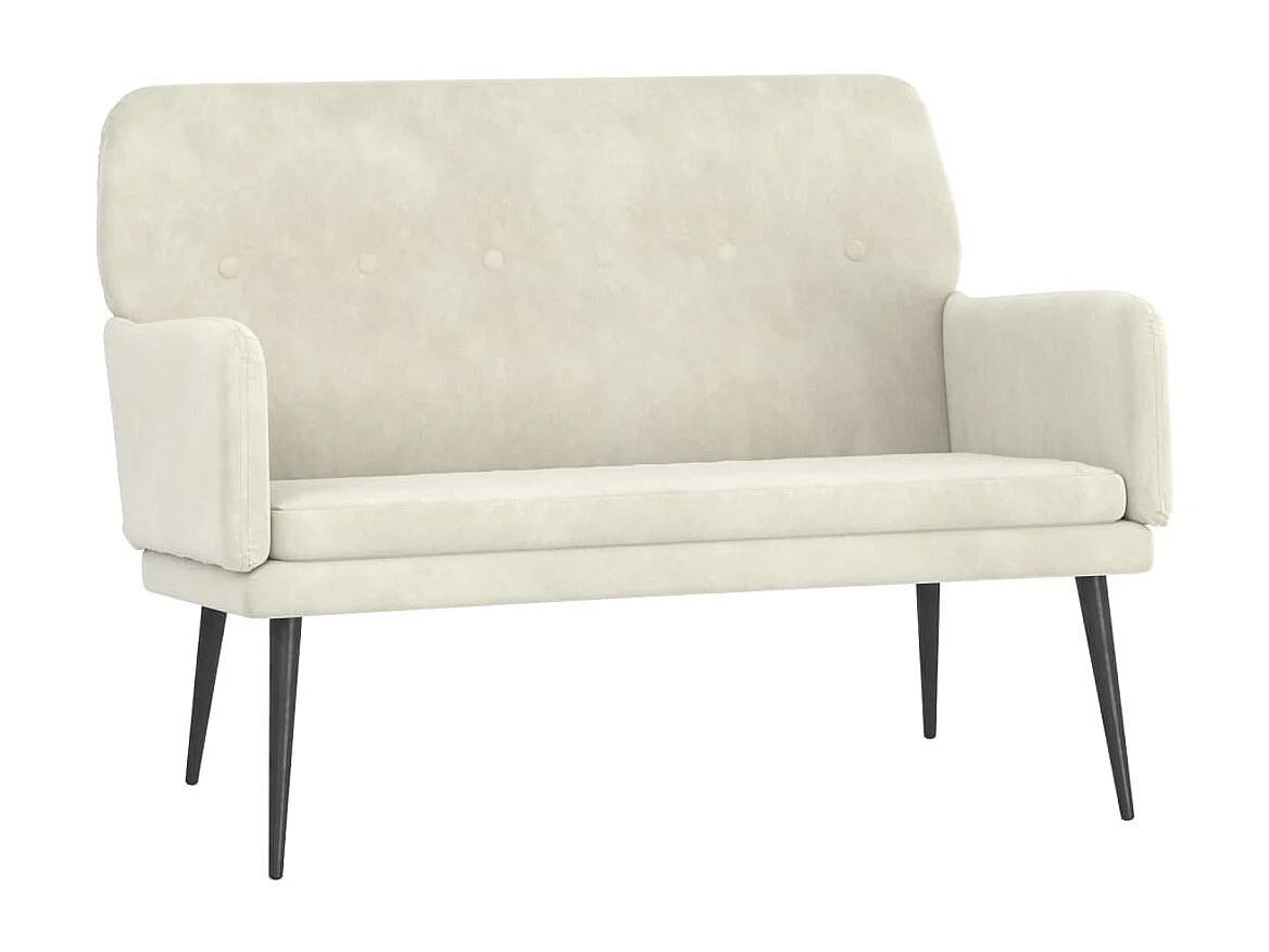 Banc Crème 108x79x79 cm Velours