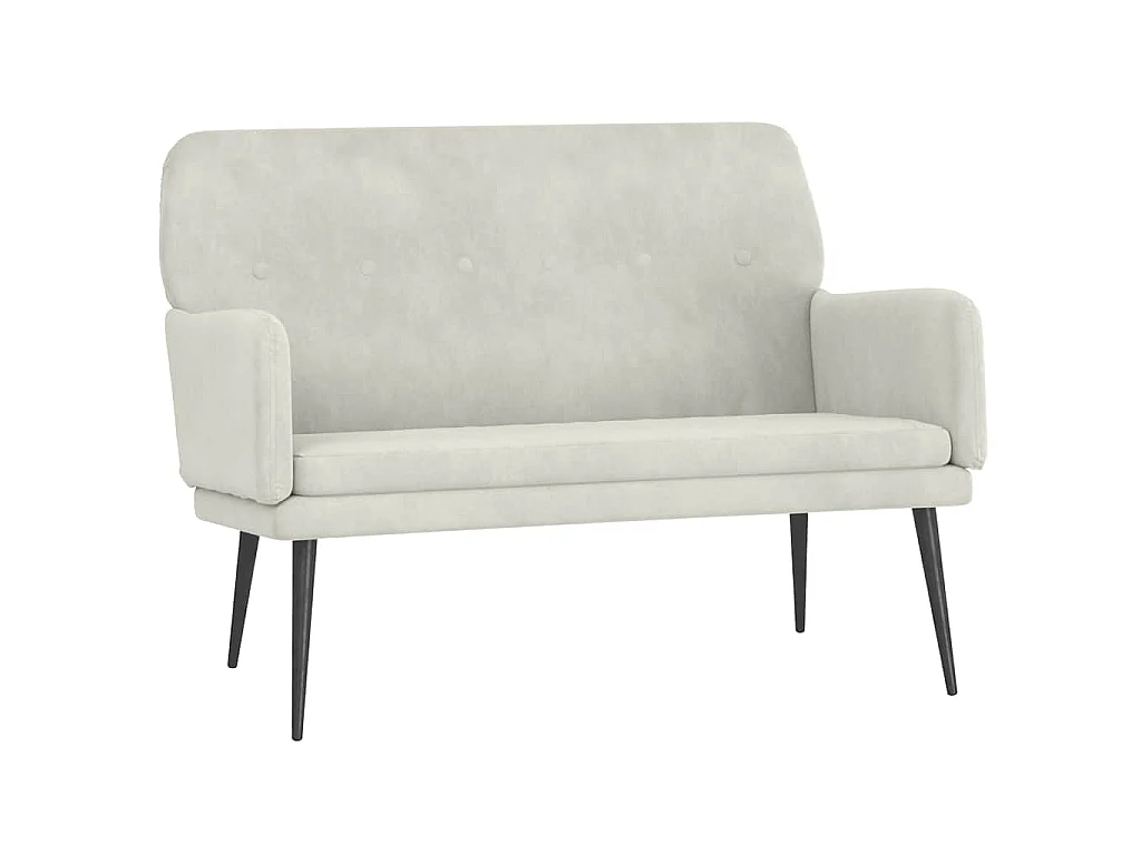 Banc Crème 108x79x79 cm Velours
