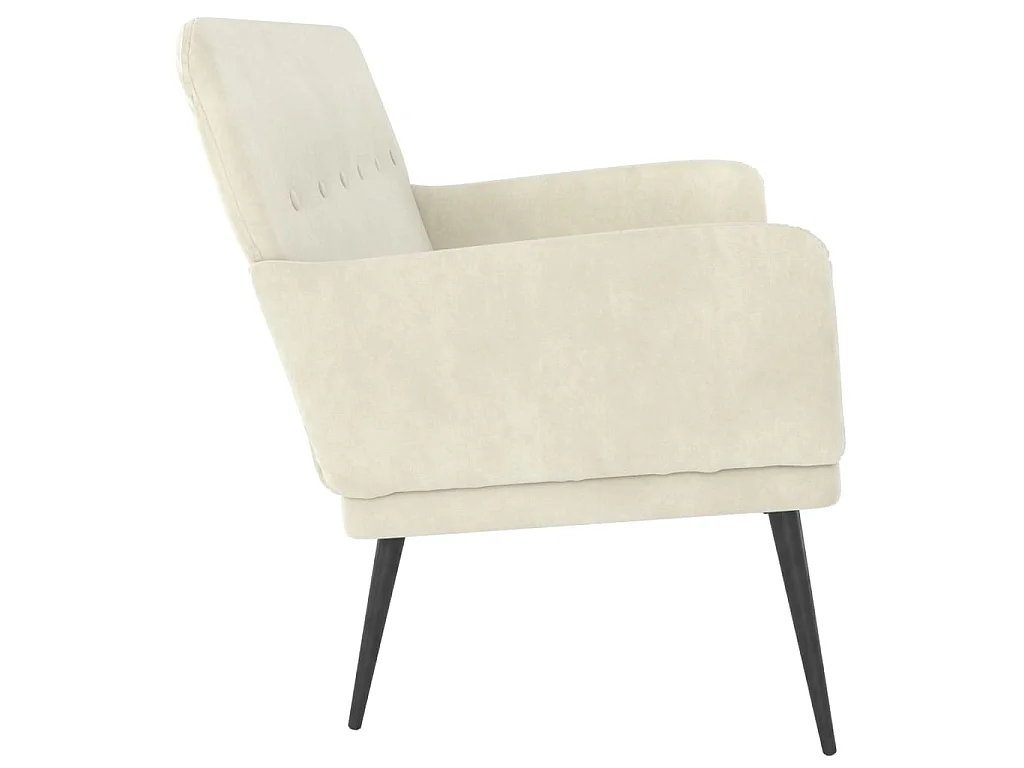 Banc Crème 108x79x79 cm Velours