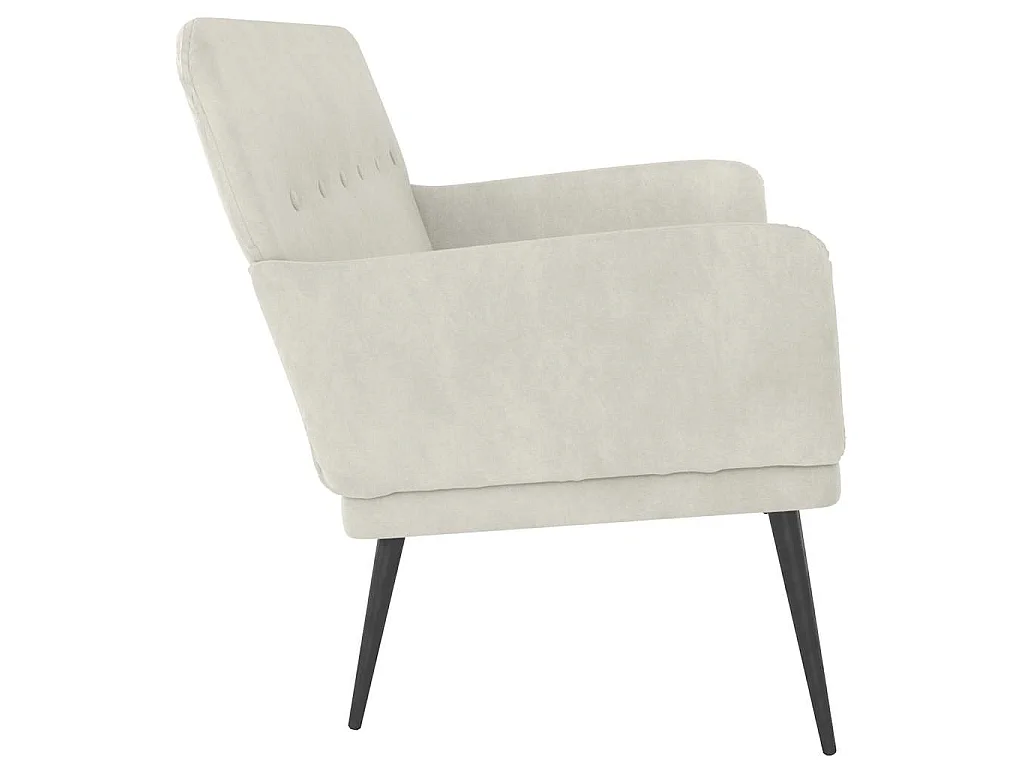 Banco 108x79x79 cm veludo cor creme