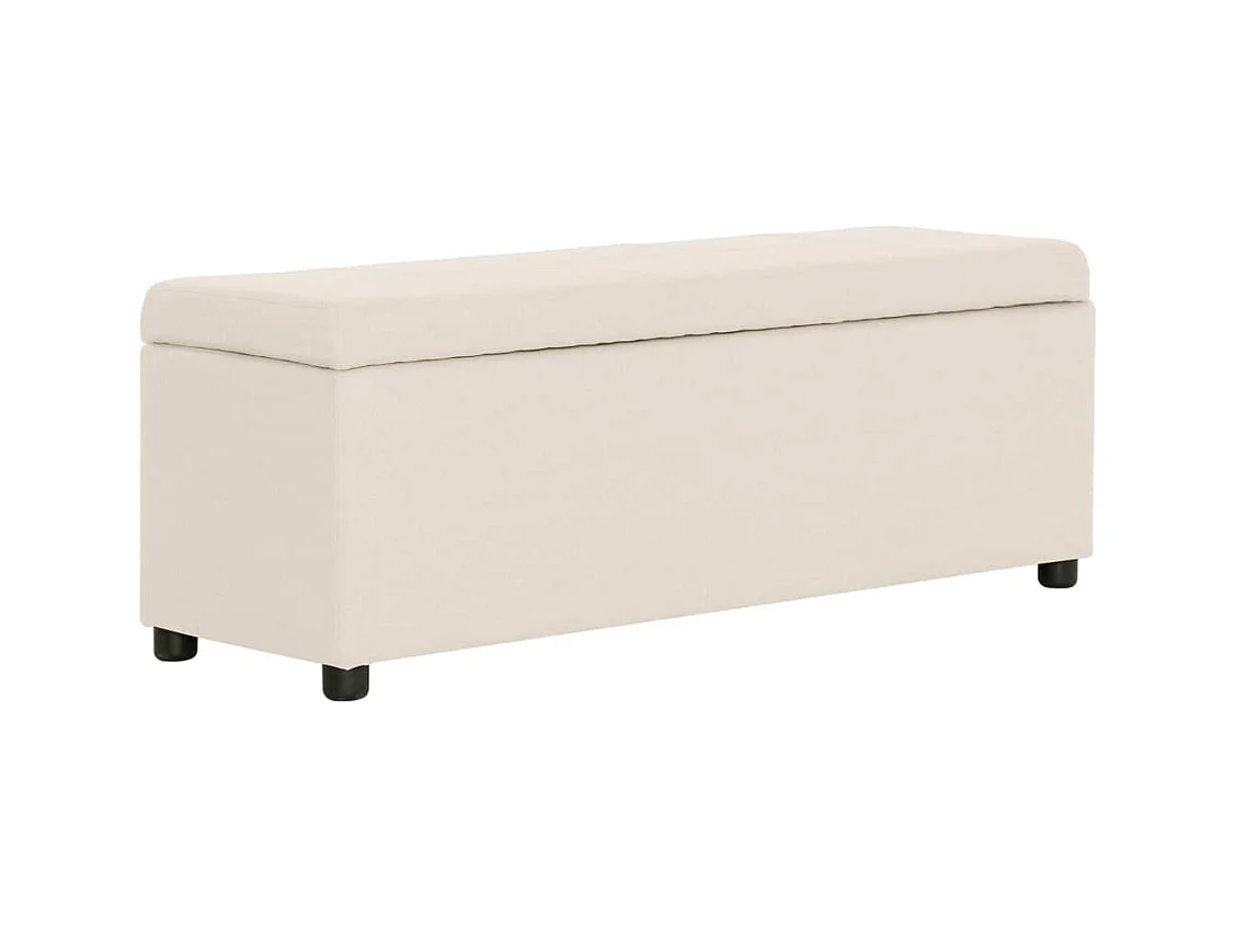 Banc avec compartiment de rangement 116 cm Crème Polyester
