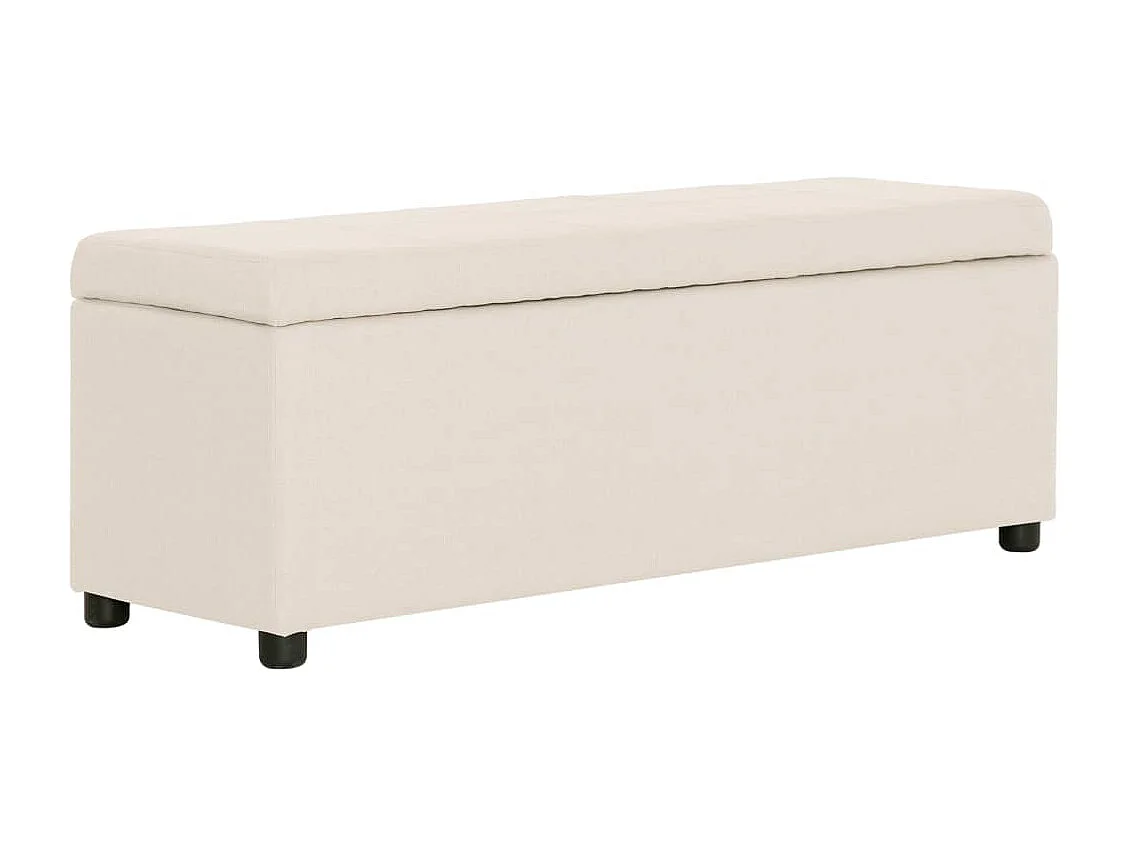 Bank mit Staufach 116 cm Creme Polyester