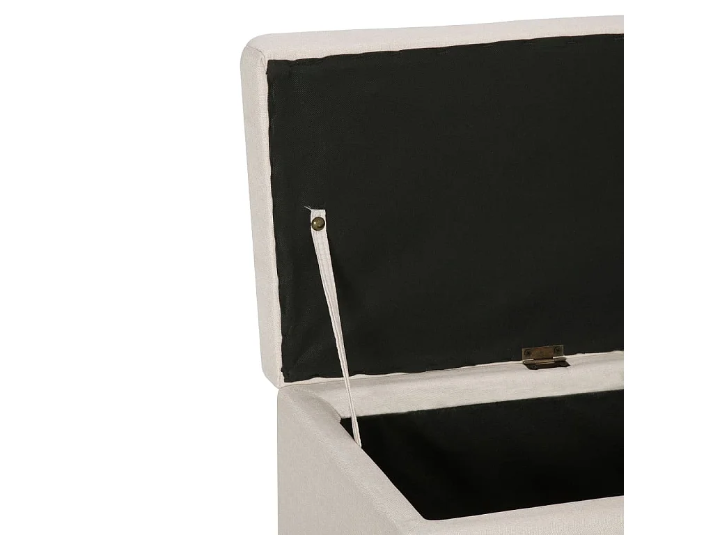 Bank mit Staufach 116 cm Creme Polyester