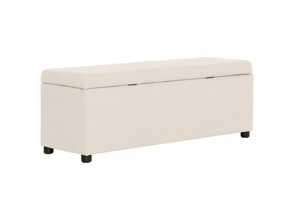 Banco c/ compartimento de arrumação 116 cm poliéster cor creme