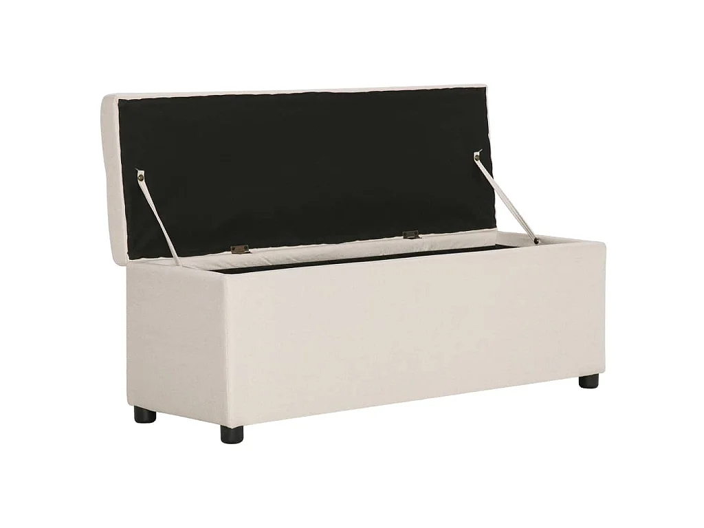 Banco c/ compartimento de arrumação 116 cm poliéster cor creme