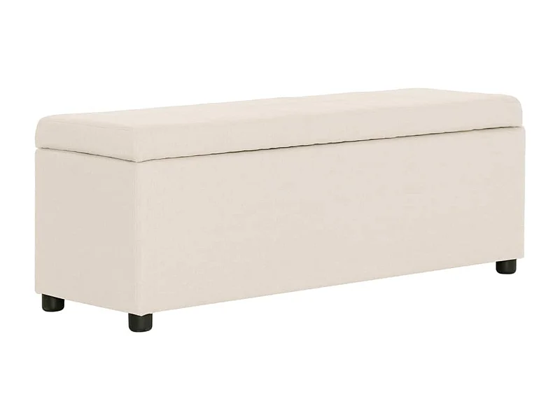 Banc avec compartiment de rangement 116 cm Crème Polyester