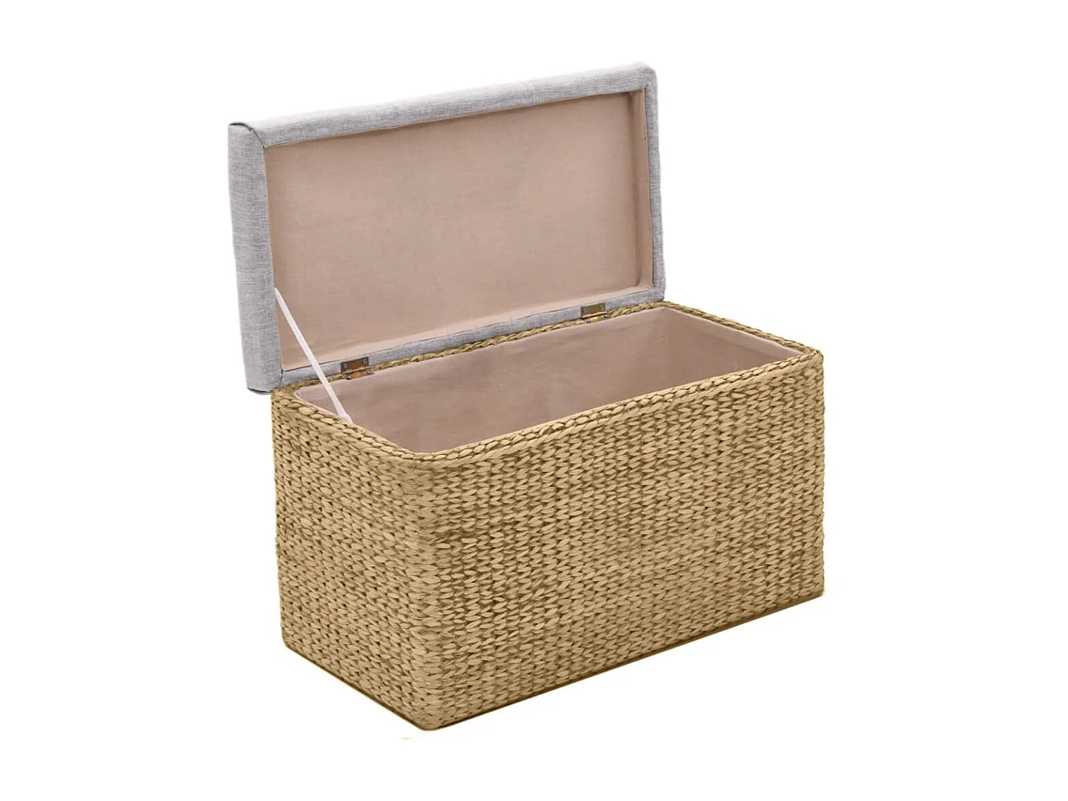 Banc avec 2 poufs Jacinthe d'eau Gris