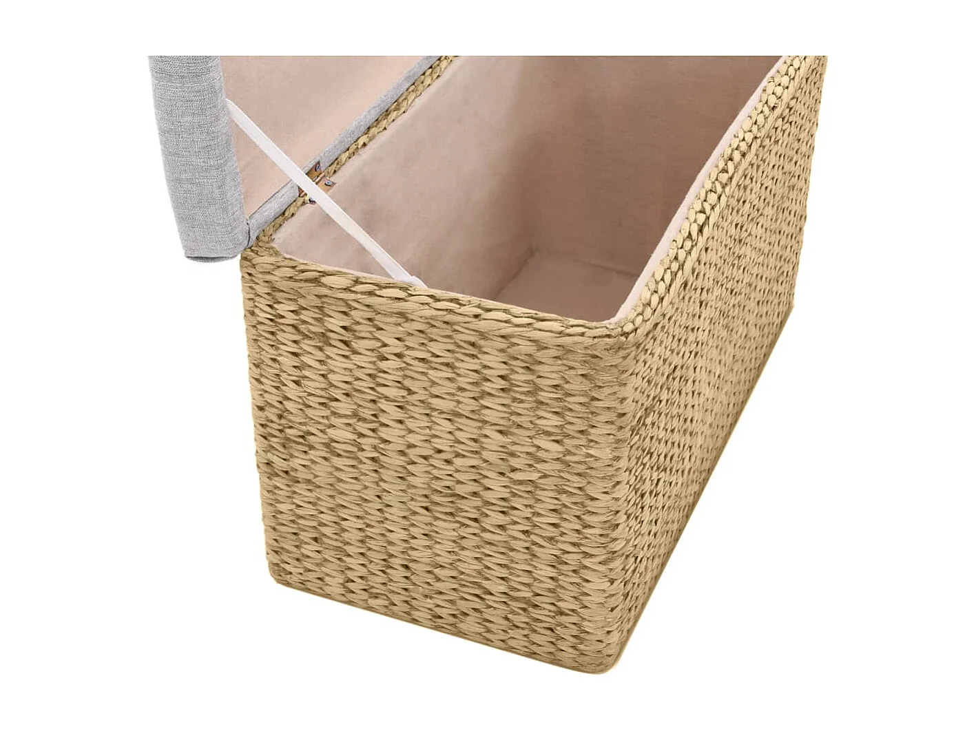 Banc avec 2 poufs Jacinthe d'eau Gris