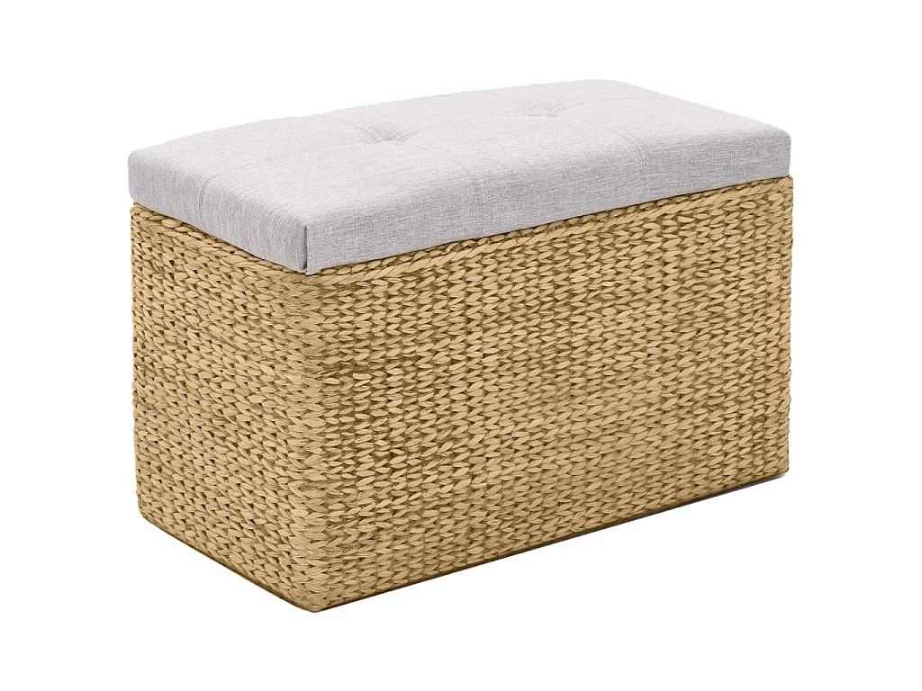 Banc avec 2 poufs Jacinthe d'eau Gris