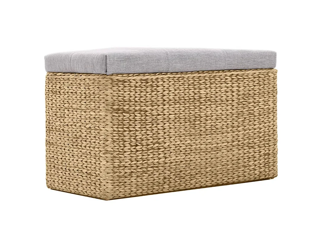 Banc avec 2 poufs Jacinthe d'eau Gris