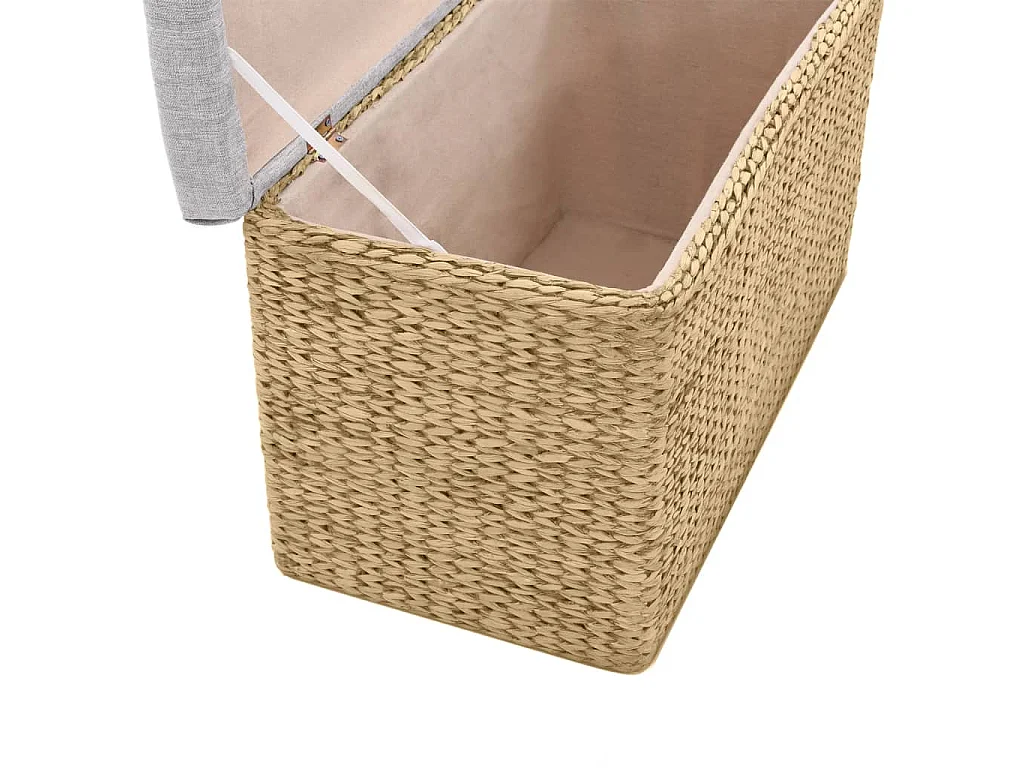 Banc avec 2 poufs Jacinthe d'eau Gris