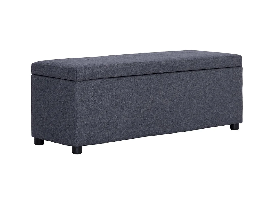 Banc avec compartiment de rangement 116 cm Gris foncé Polyester