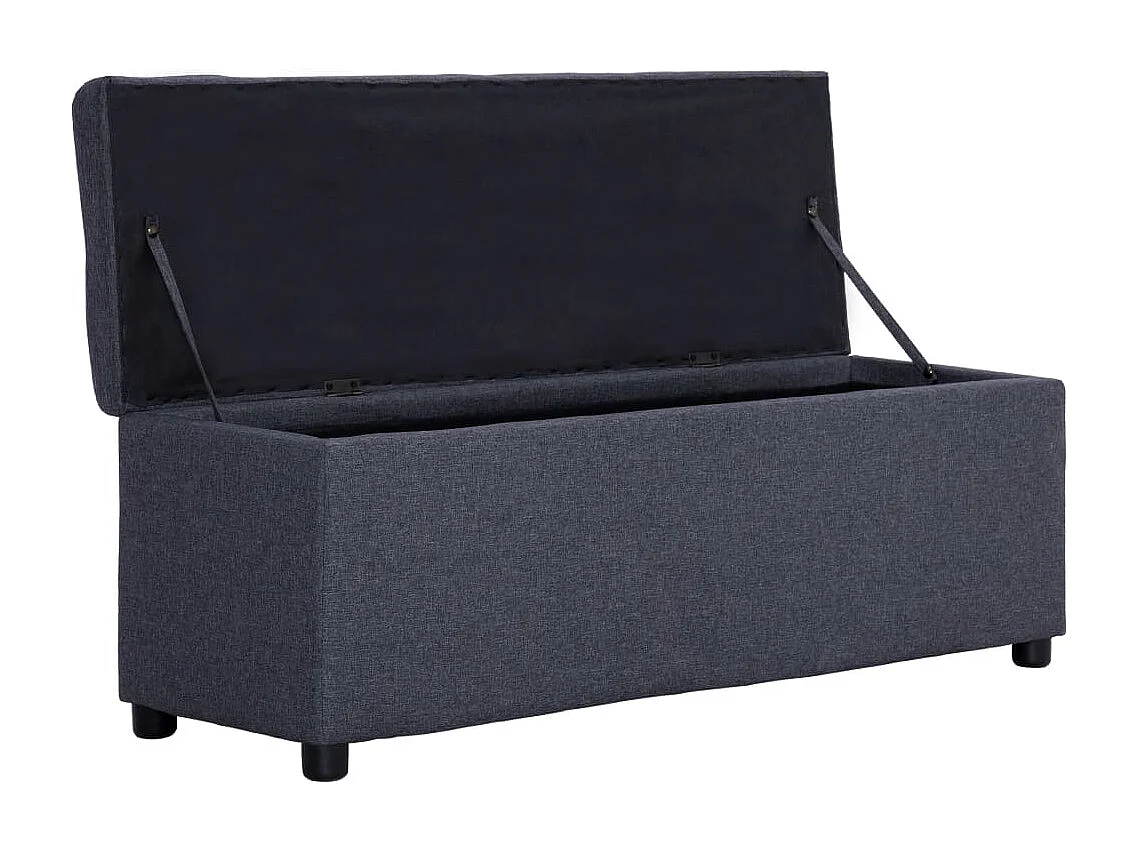 Banc avec compartiment de rangement 116 cm Gris foncé Polyester