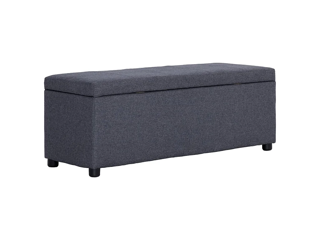 Bankje met opbergvak 116 cm polyester donkergrijs