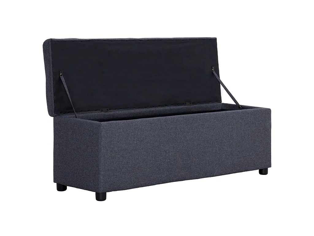 Bankje met opbergvak 116 cm polyester donkergrijs