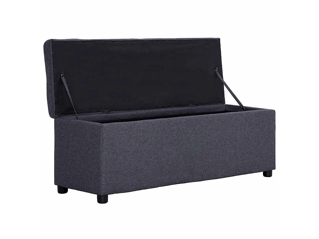 Bankje met opbergvak 116 cm polyester donkergrijs