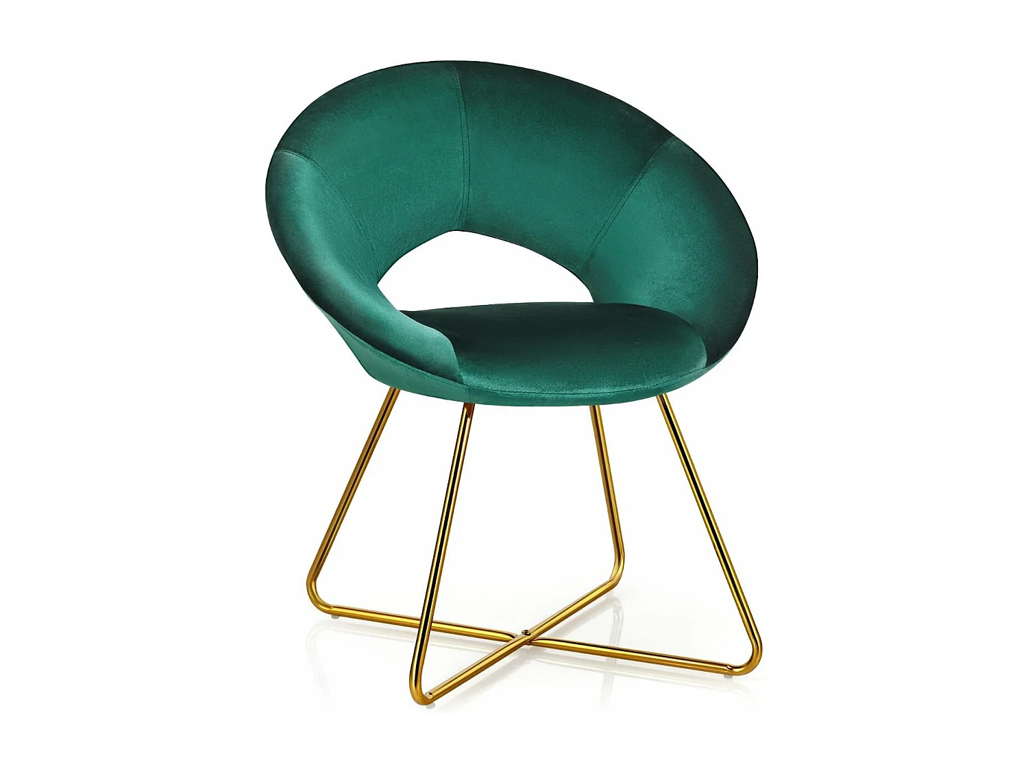 Chaise de Salle à Manger, Fauteuil en Velours Pieds en Métal Doré Style Scandinave Moderne (Vert Foncé)