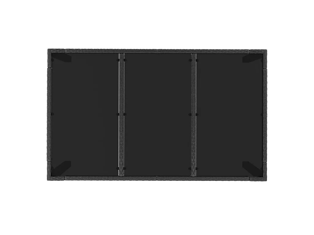 Table de jardin dessus en verre Noir 150x90x75cm Résine tressée
