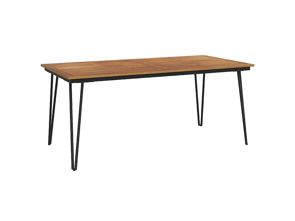 Tavolo Giardino con Gambe Forcella 180x90x75 cm Massello Acacia