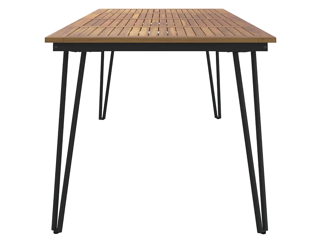 Tavolo Giardino con Gambe Forcella 180x90x75 cm Massello Acacia