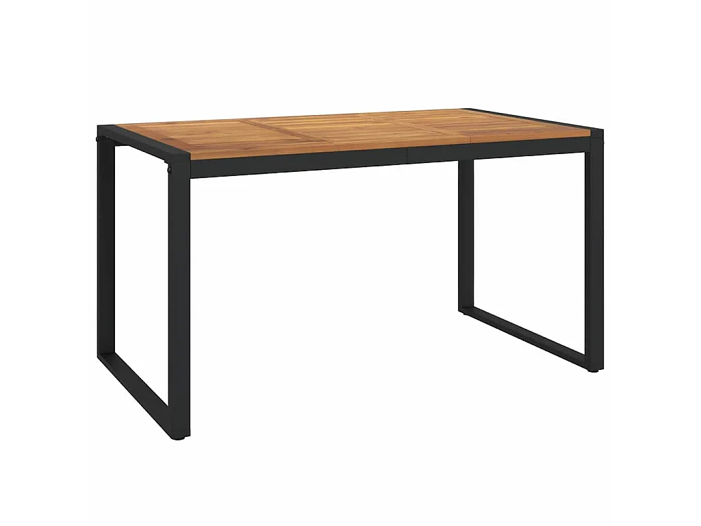 Tuintafel met U-vormige poten 140x80x75 cm massief acaciahout