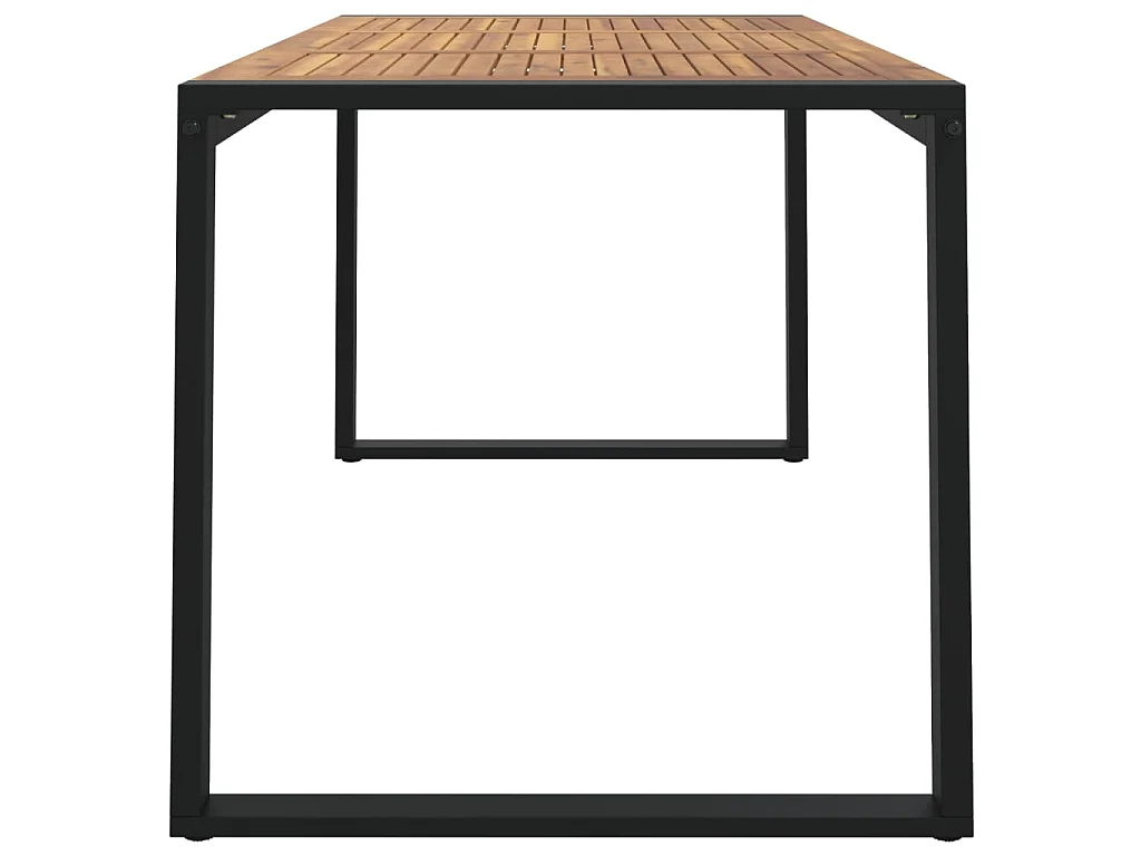 Tuintafel met U-vormige poten 140x80x75 cm massief acaciahout