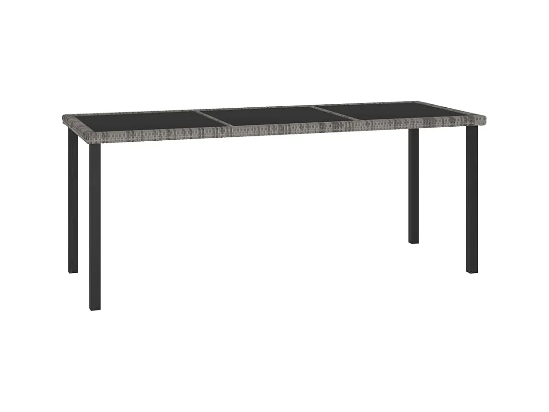 Table à dîner de jardin Gris 180x70x73 cm Résine tressée