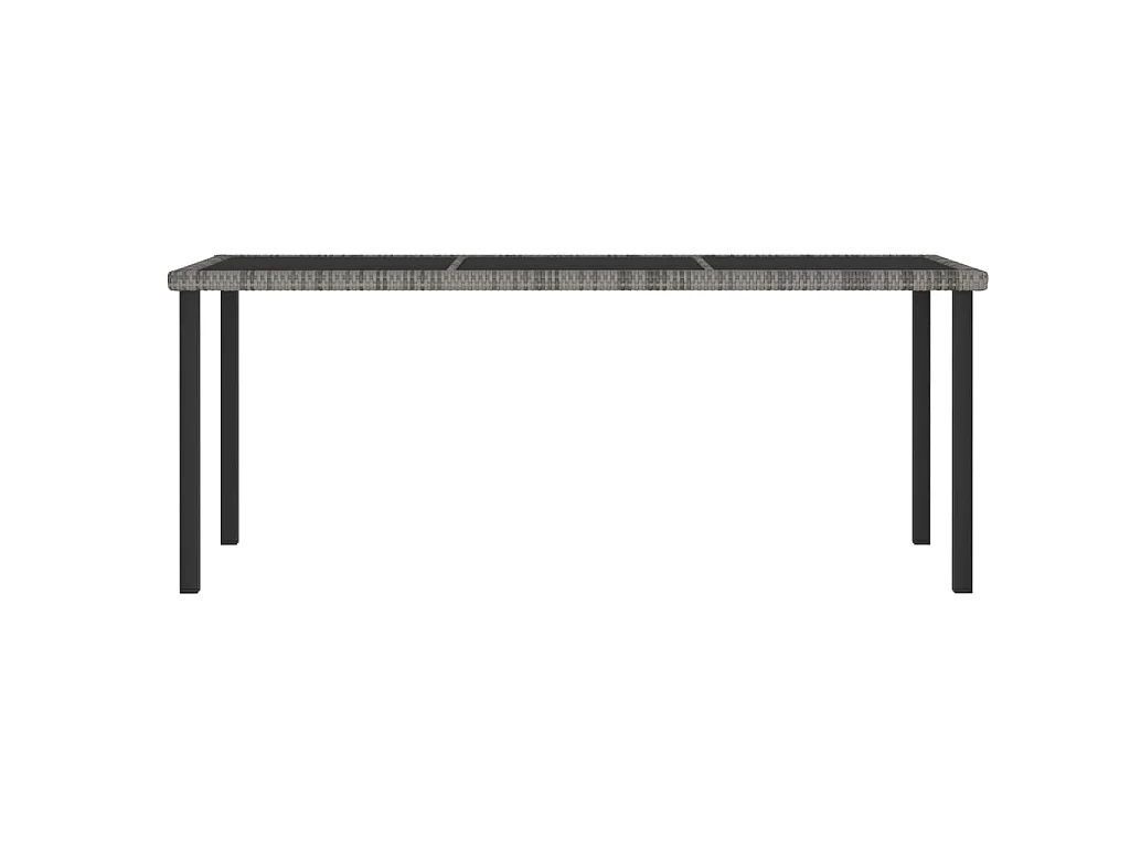 Tuintafel 180x70x73 cm poly rattan grijs