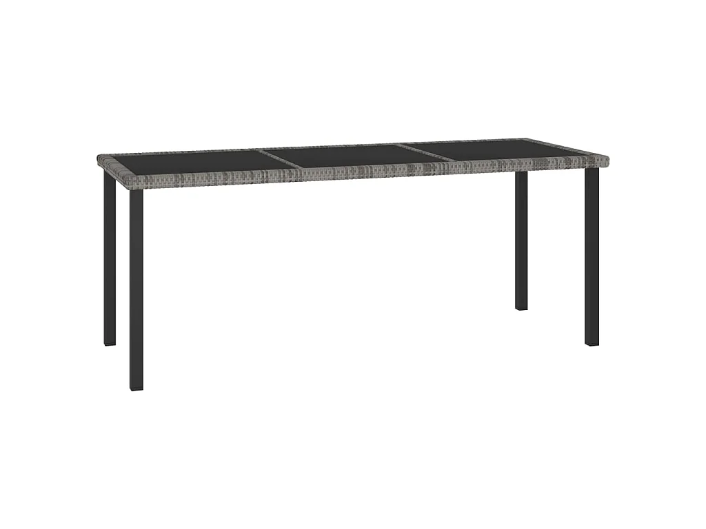 Tuintafel 180x70x73 cm poly rattan grijs
