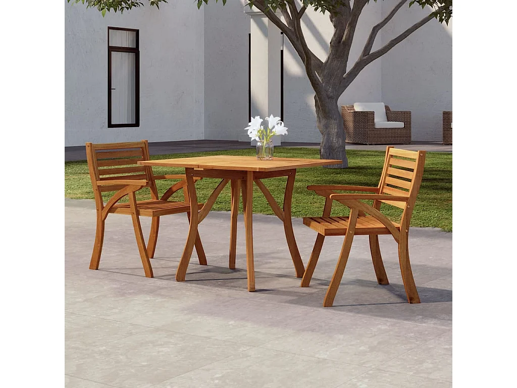 Tavolo da Giardino 85x85x75 cm Legno Massello di Acacia