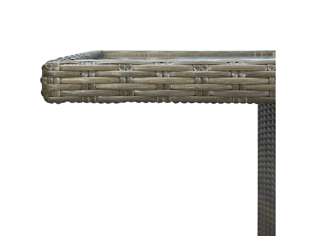 Tuintafel poly rattan en gehard glas bruin